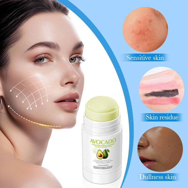 All English FAYANKOU Avocado Vaseline Cleansing Makeup Remover Stick, Makeup Remover Cream