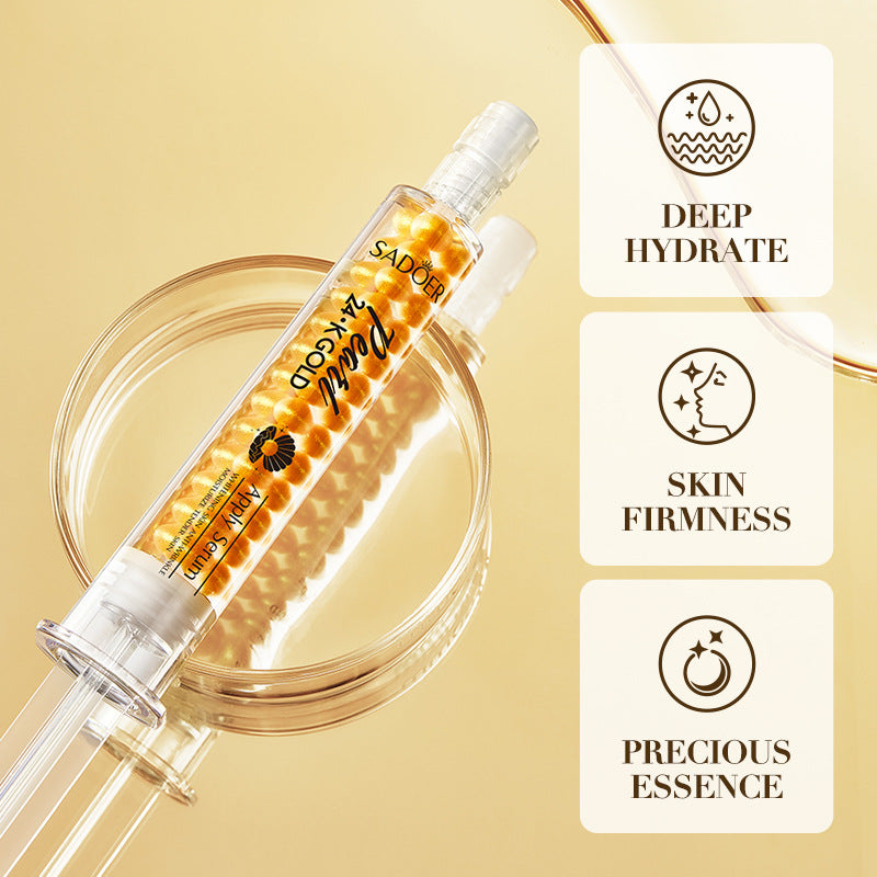 24K Gold Pearl Collagen Whitening Moisturizing Water Light Serum, Skin Rejuvenation Serum