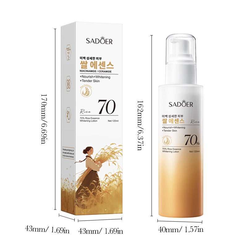 70% Rice Essence Whitening Lotion, Hydrating and Moisturizing Skin Care Water Lotion