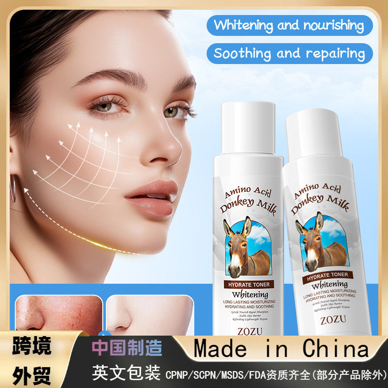 All English ZOZU donkey milk toner, moisturizing, moisturizing and moisturizing water