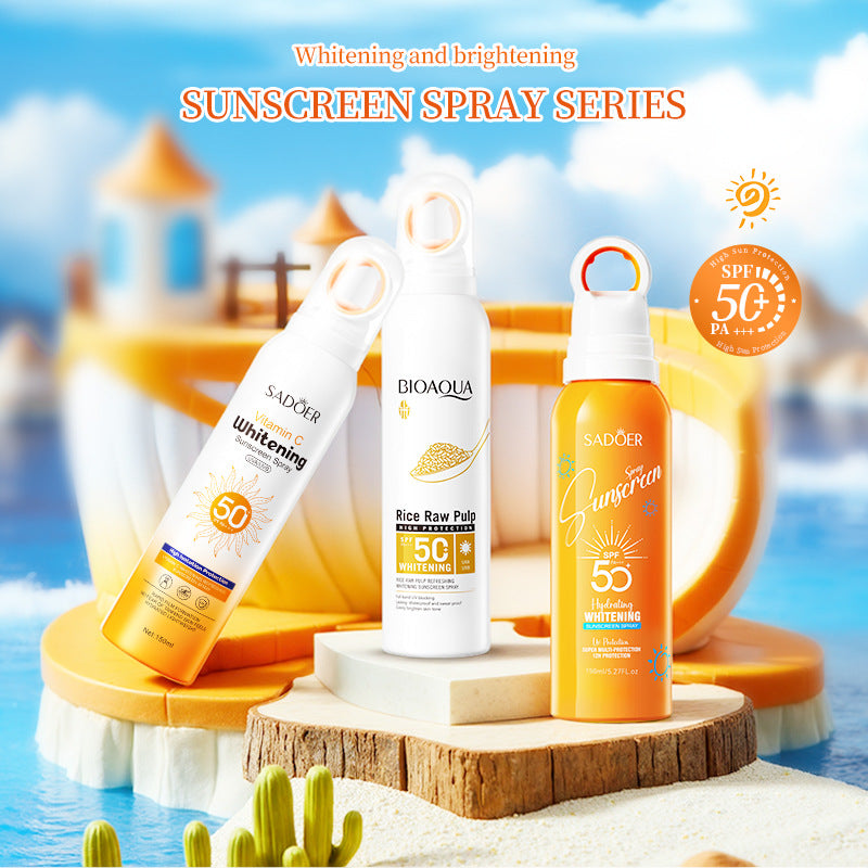 All English Rice Paste Whitening Sunscreen Spray SPF50 + UV Protection Sunscreen