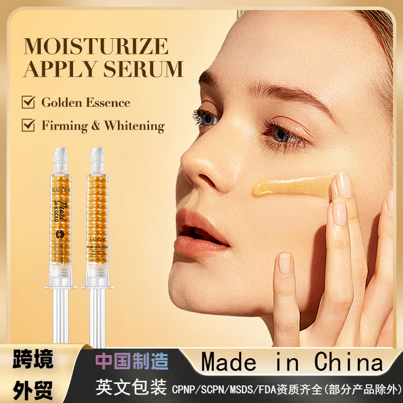 24K Gold Pearl Collagen Whitening Moisturizing Water Light Serum, Skin Rejuvenation Serum